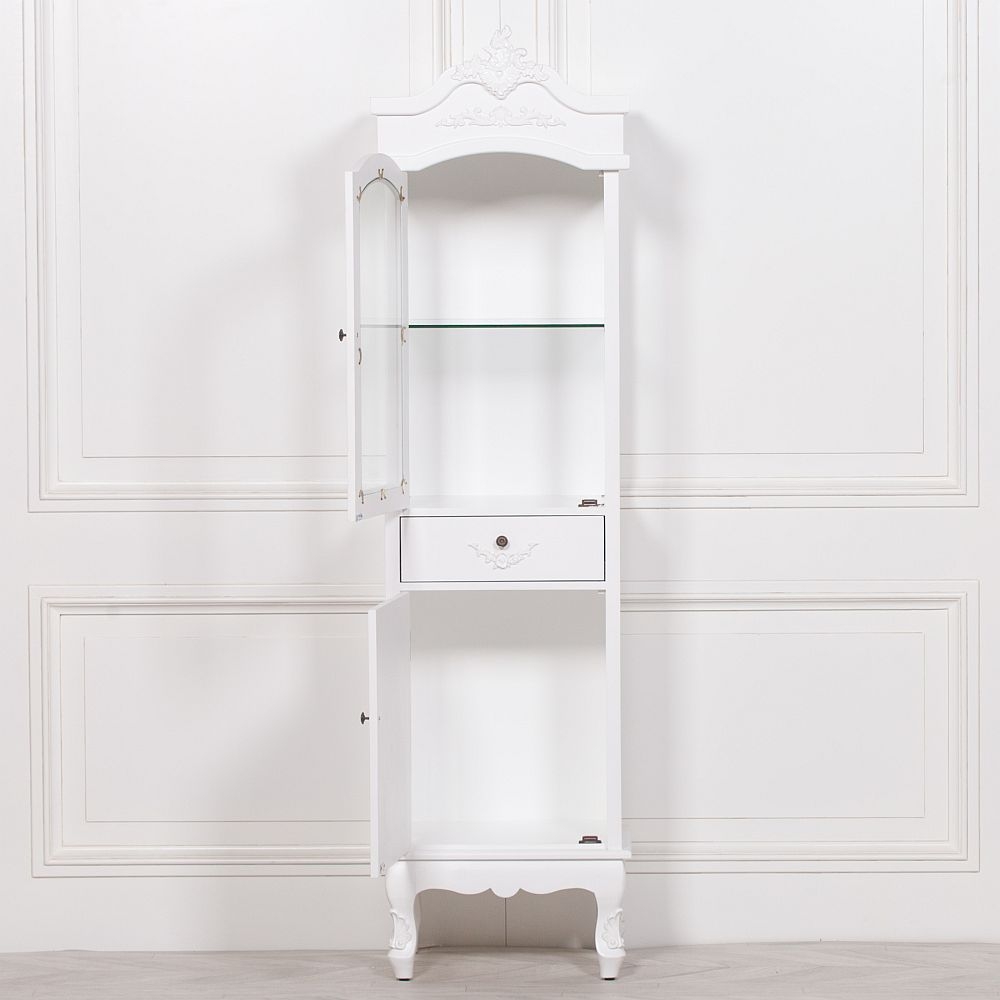 Product photograph of French Antique Style Tempered Glass Display Cabinet from Choice Furniture Superstore.
